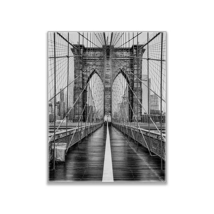 Brooklyn Bridge in Black & White-Skyline Wall decor- Silver varnish