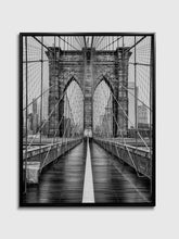 Fine Art Canvas of Brooklyn Bridge in Black & White HDR 3648-037