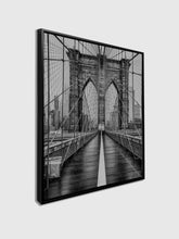 Brooklyn Bridge in Black & White-Skyline Wall decor- Silver varnish
