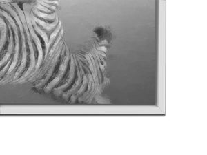 Zebra Canvas Black and White -Wildlife Canvas Art-Silver varnish