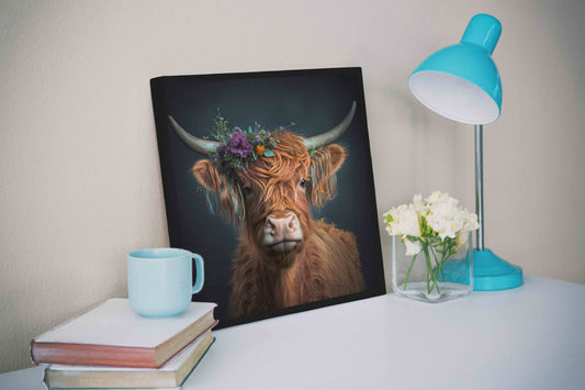 Nature Wall Art-The Bison and Flowers-Canvas Print