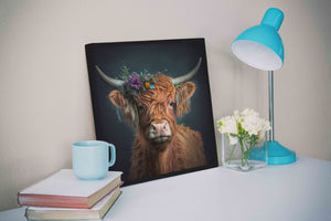 The Bison and Flowers. Nature Wall Art. Canvas 40X40 #4040-144