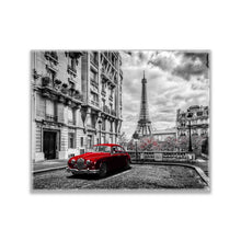 Canvas Print-Eiffel Tower Black white and red-Wall Art