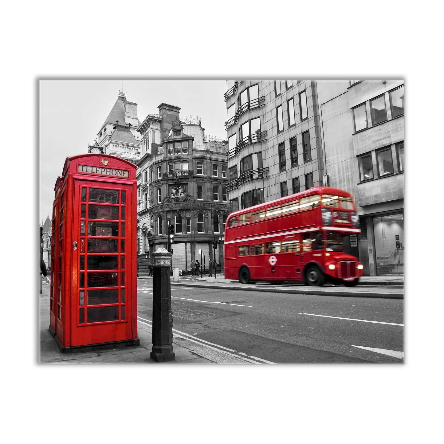 Canvas Print-Iconic Red Double Decker Bus & Phone Booth-Wall art