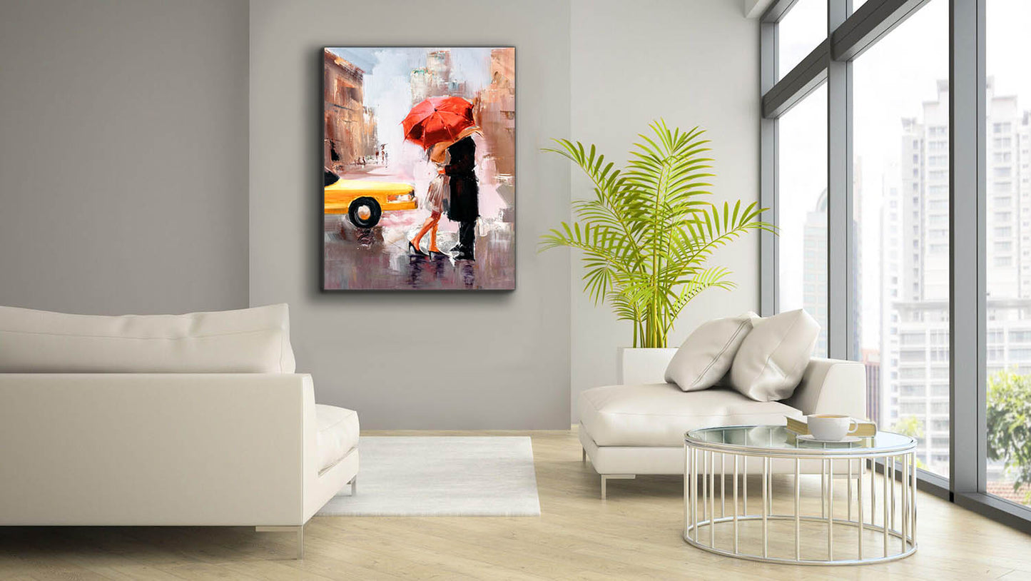 NYC KISS - Wall art decor-Fine Art Canvas - Gold varnish