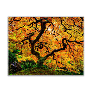 Oil Paint Artistic Tree 48" x 36" with Multi Color Shimmering Top Coat 4836-065