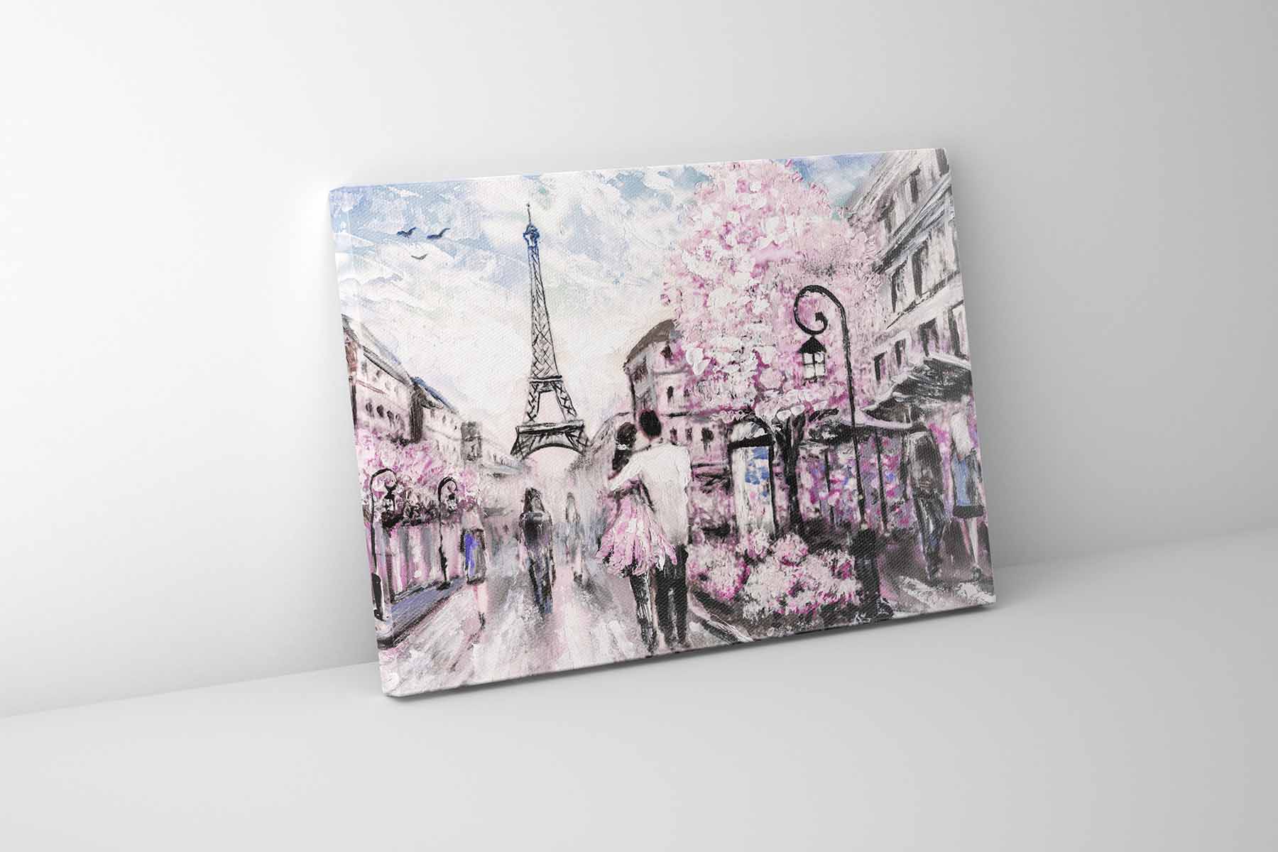 Wal Art Pretty Pink Paris Canvas Wall Decor RGB varnish GTAART.CA