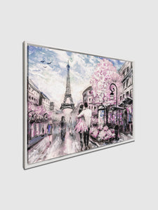 Wal Art-Pretty Pink Paris- Canvas Wall Decor-RGB varnish