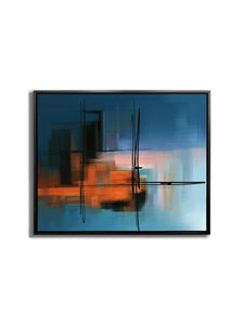Wall Art-Hues of Blue Abstract- Fine Art Canvas - RGB varnish #4836-105