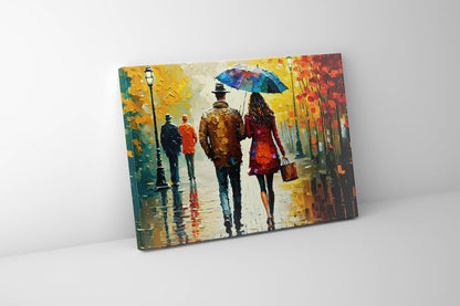 Canvas Print Painted Couple In Fall- Vintage Artwork-Wall decor