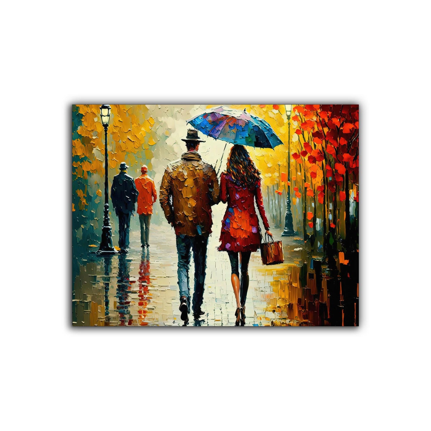 Canvas Print Painted Couple In Fall- Vintage Artwork-Wall decor