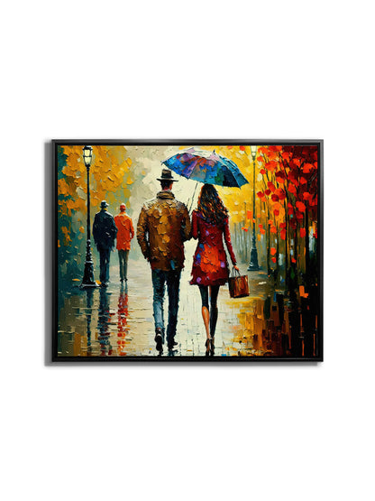 Canvas Print Painted Couple In Fall- Vintage Artwork-Wall decor