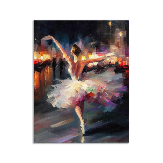 Canvas print Elegant Dancer Impasto- Fine Art - Wal Decor