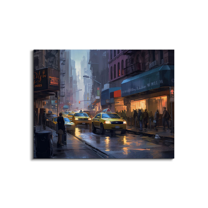 Canvas Wall Art-Night Streets Of NYC-RGB varnish