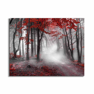 Printed Artwork-Red Isolate Forest-Wall decor