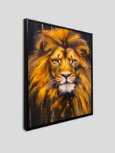 Canvas Lion Head - Wildlife Wall Art - Gold  Glitter