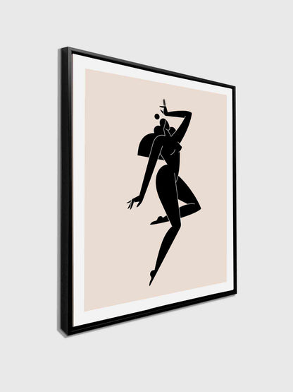 woman silhouette artwork in blank frame