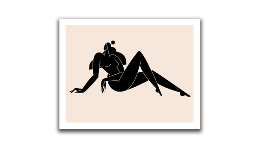 Wall Art-Female silhouette reclining -Canvas Print