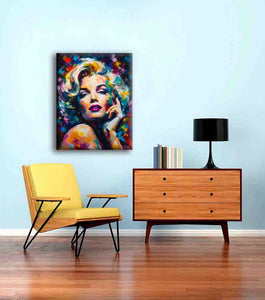 Marilyn Canvas-Wall decor -Fine Art-Gold varnish