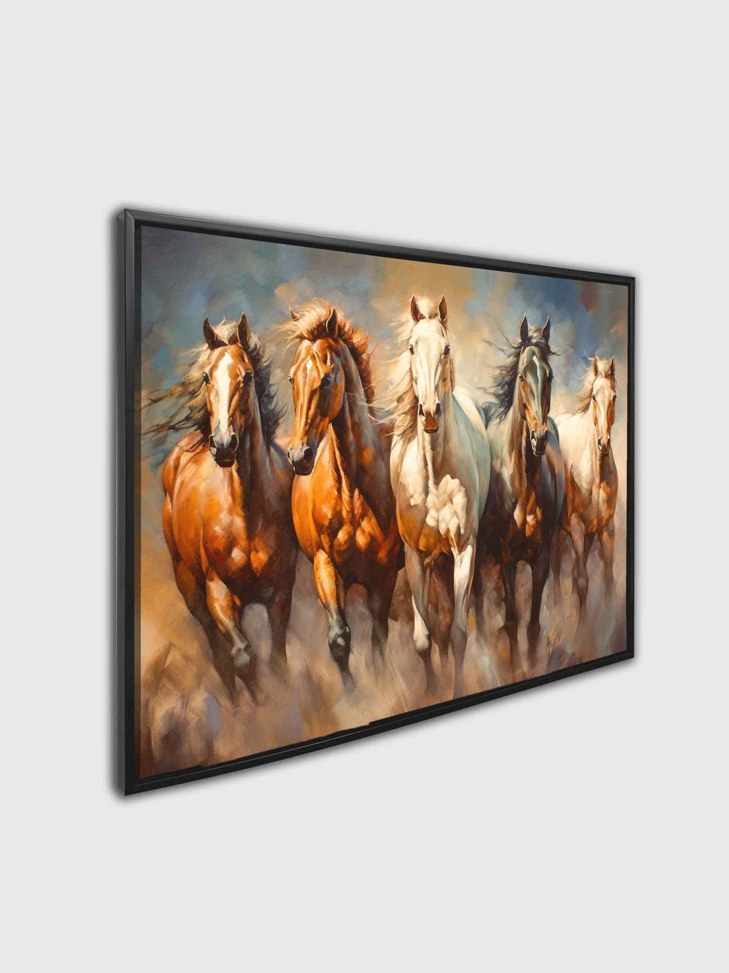 Animal Print Canvas-Five Horses- Nature Artwork