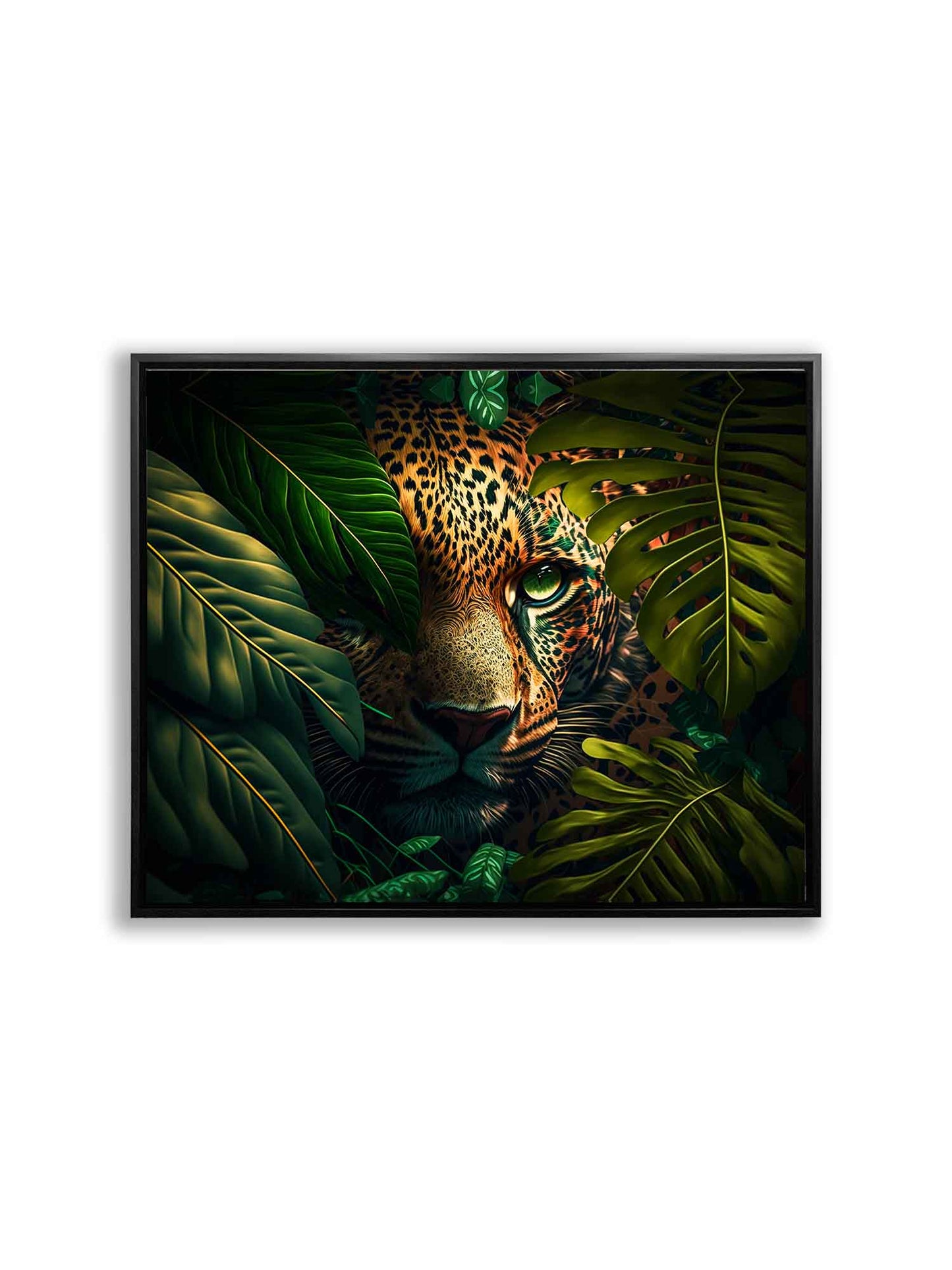 The leopard in the wildlife- Animal Canvas Art - Gold varnish.