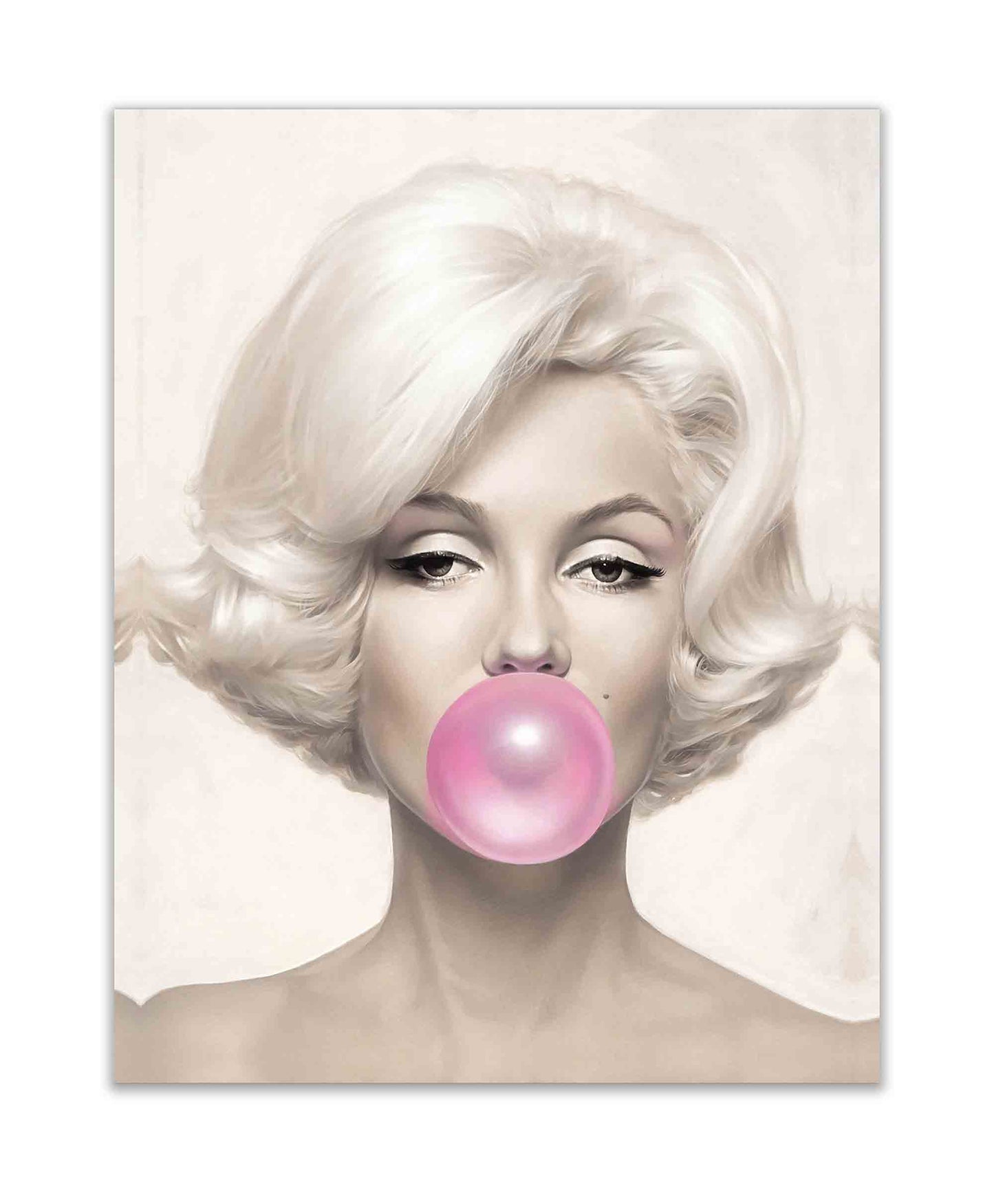 Marilyn in pink-Wall art decor-Glittery pink hand-applied