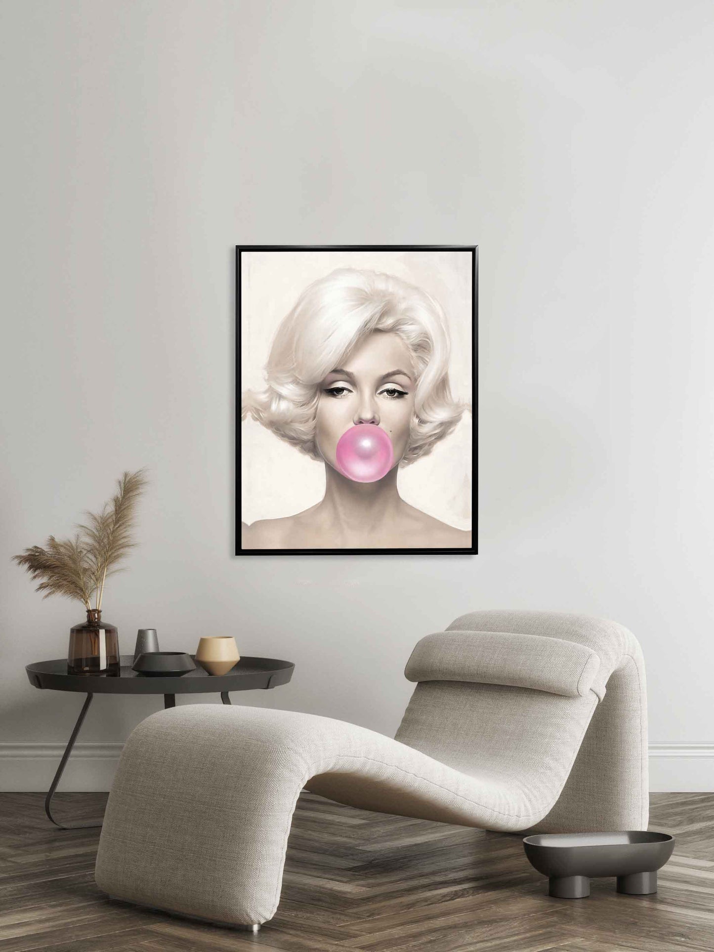 Marilyn in pink-Wall art decor-Glittery pink hand-applied