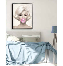 Marilyn in pink. Wall art decor. Glittery pink hand-applied. Ready to hang #4836-142