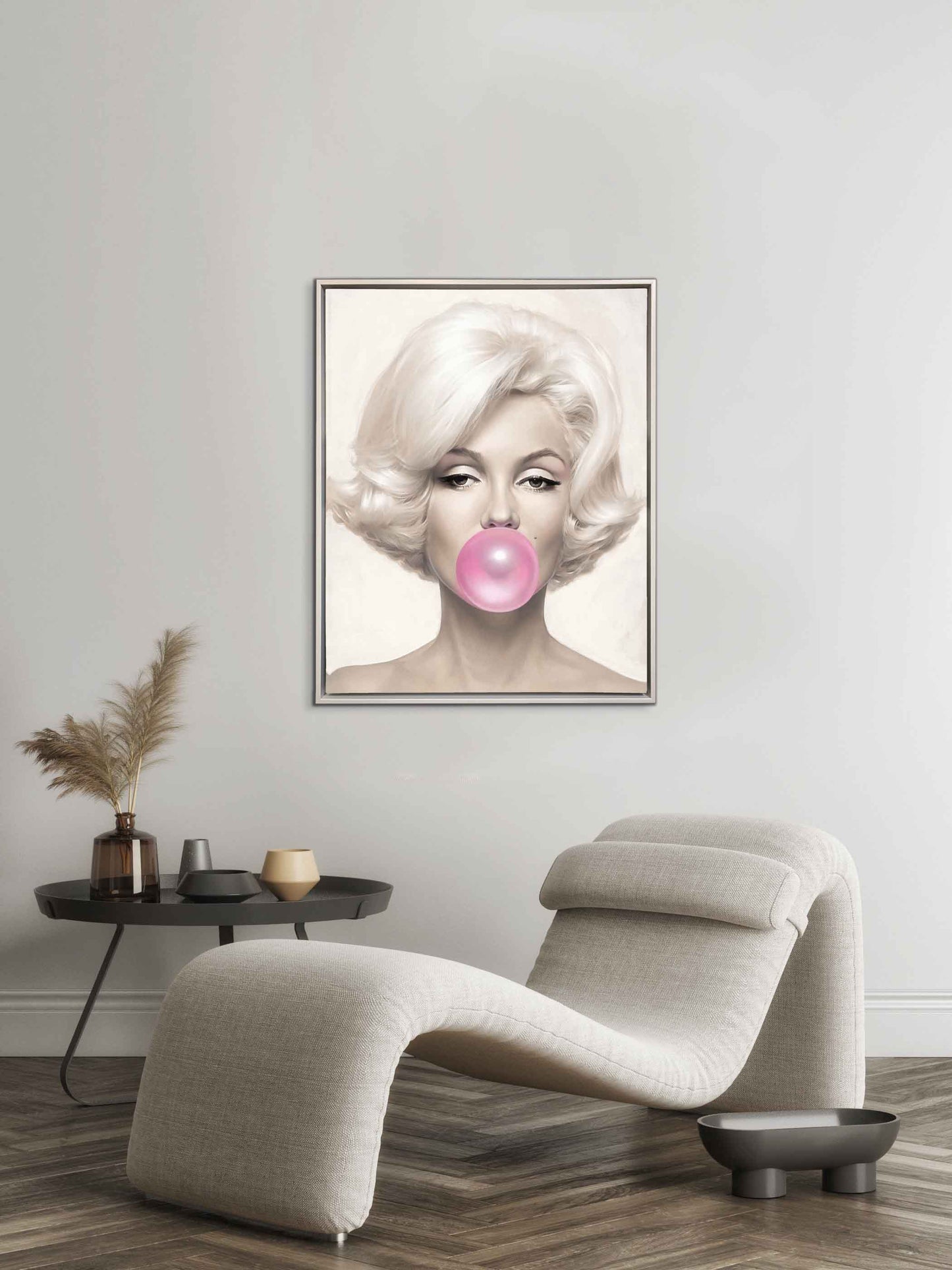 Marilyn in pink-Wall art decor-Glittery pink hand-applied