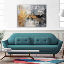 Autumn abstract canvas print-Minimalist art gold, beige, black and white - Modern Art # 4836-146
