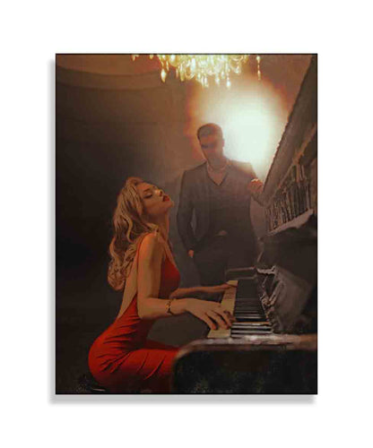 Wall Art-The piano at night. Fine art. Canvas Print Atwork