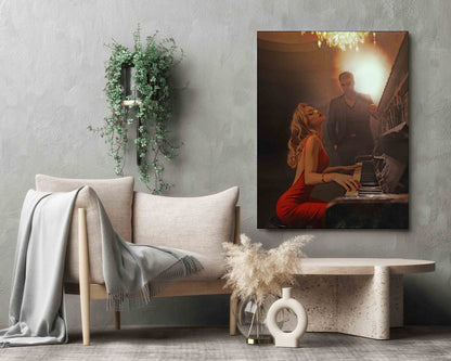 Wall Art-The piano at night. Fine art. Canvas Print Atwork