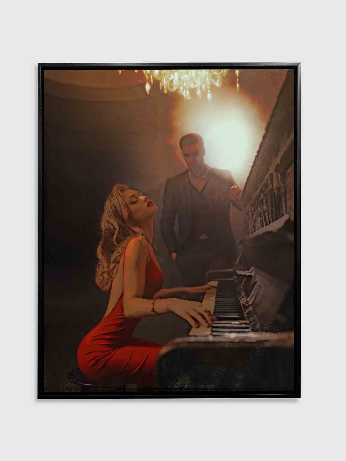 Wall Art-The piano at night. Fine art. Canvas Print Atwork