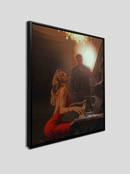 Wall Art-The piano at night. Fine art. Canvas Print Atwork