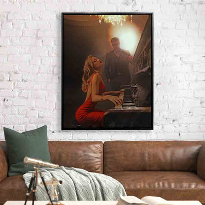 Wall Art-The piano at night. Fine art. Canvas Print Atwork