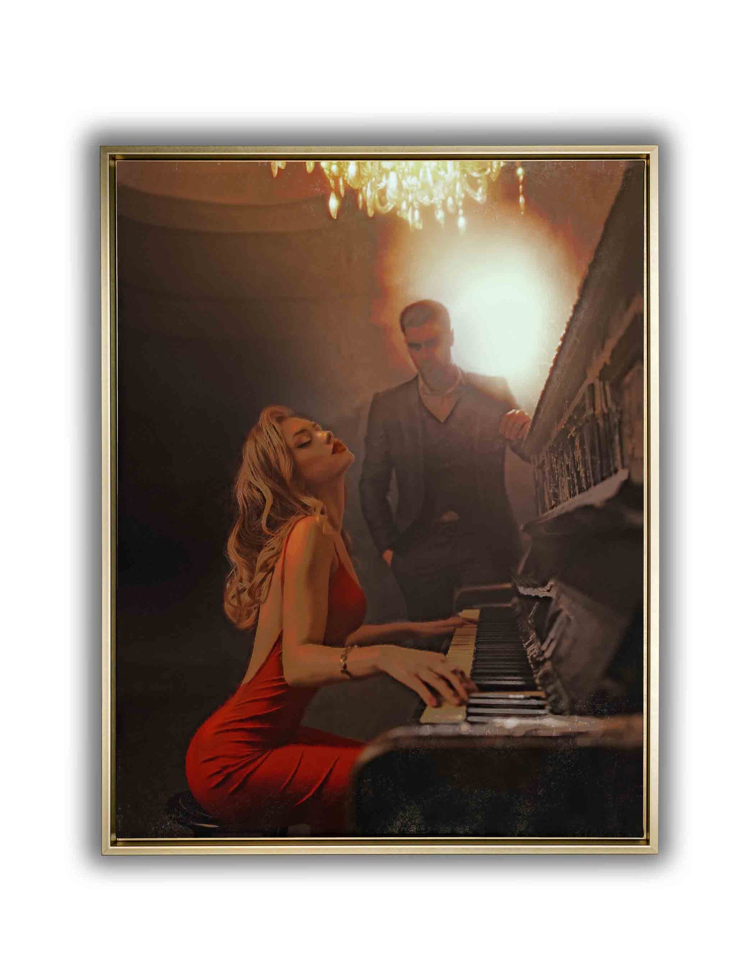 Wall Art-The piano at night. Fine art. Canvas Print Atwork