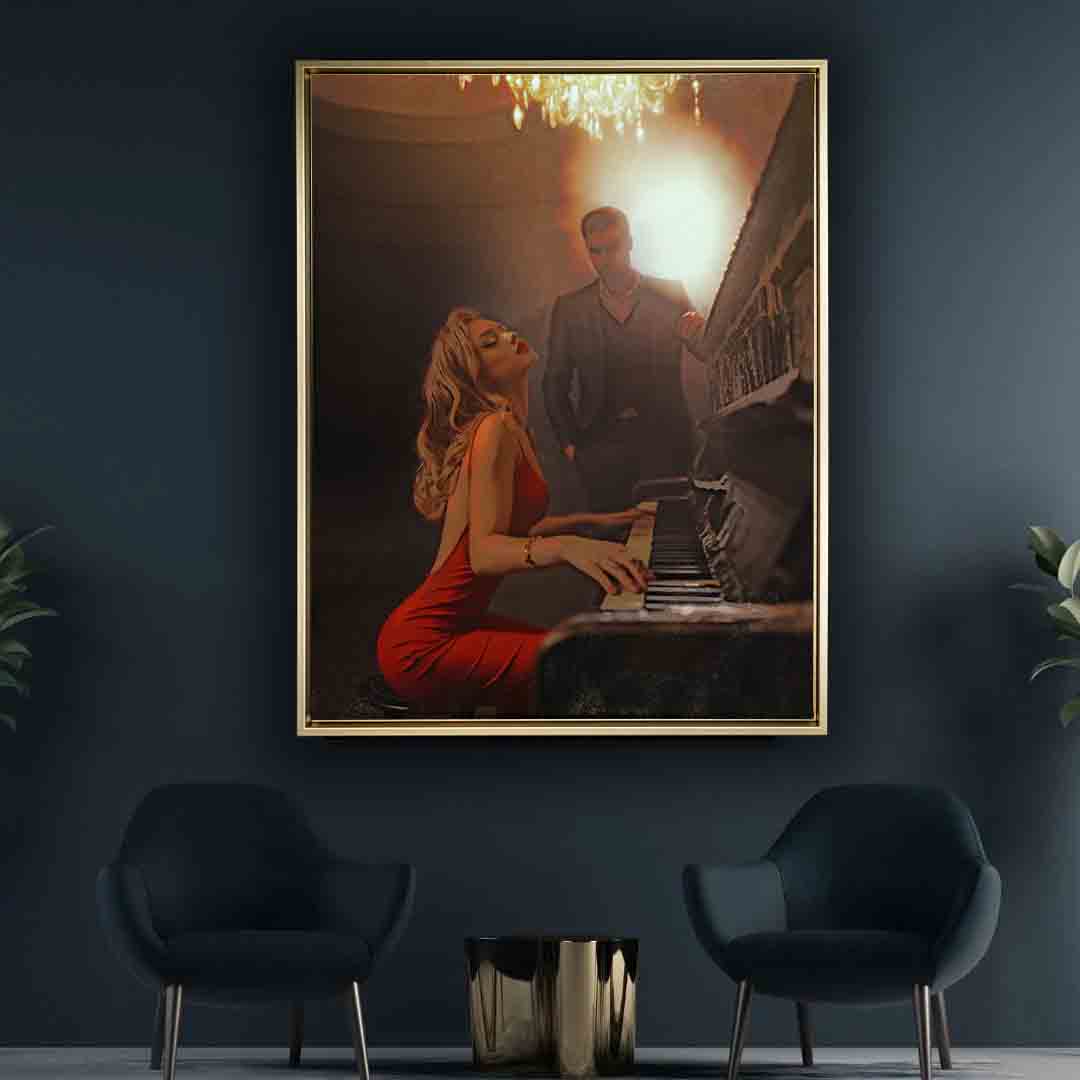 Wall Art-The piano at night. Fine art. Canvas Print Atwork