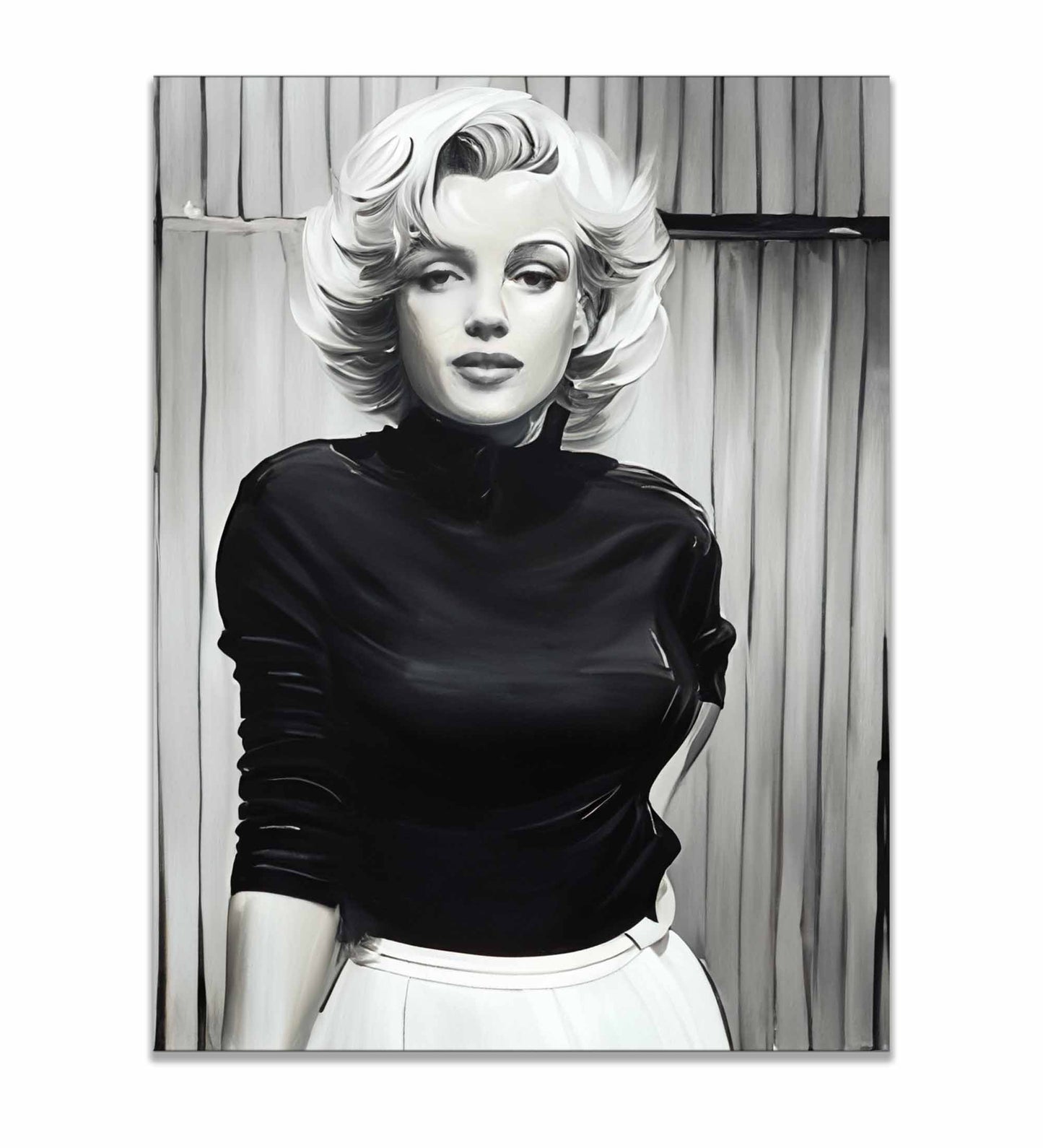 Marilyn in Black and White - Wall decor - Canvas Fine Art -Diamond varnish