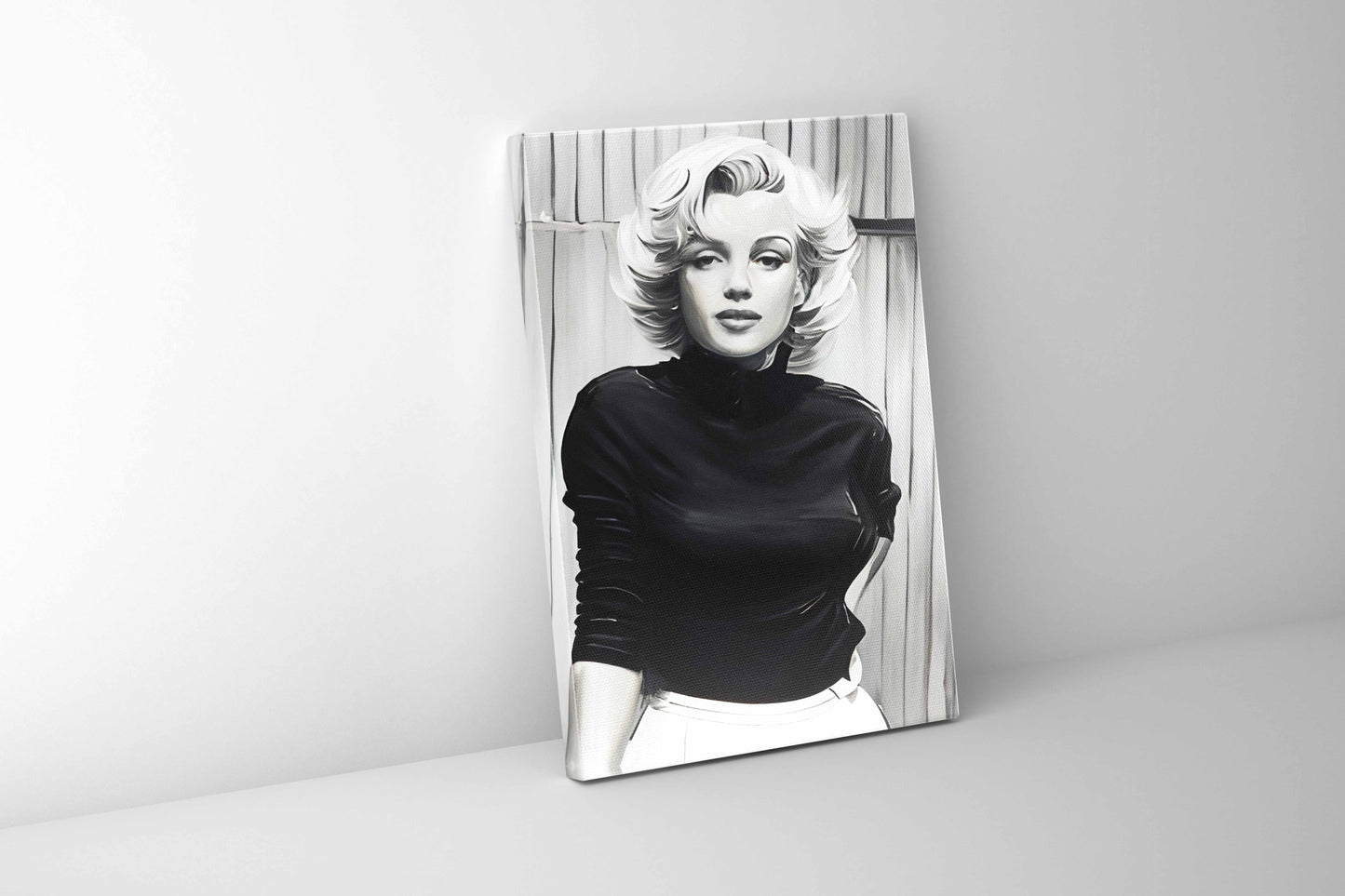 Marilyn in Black and White - Wall decor - Canvas Fine Art -Diamond varnish