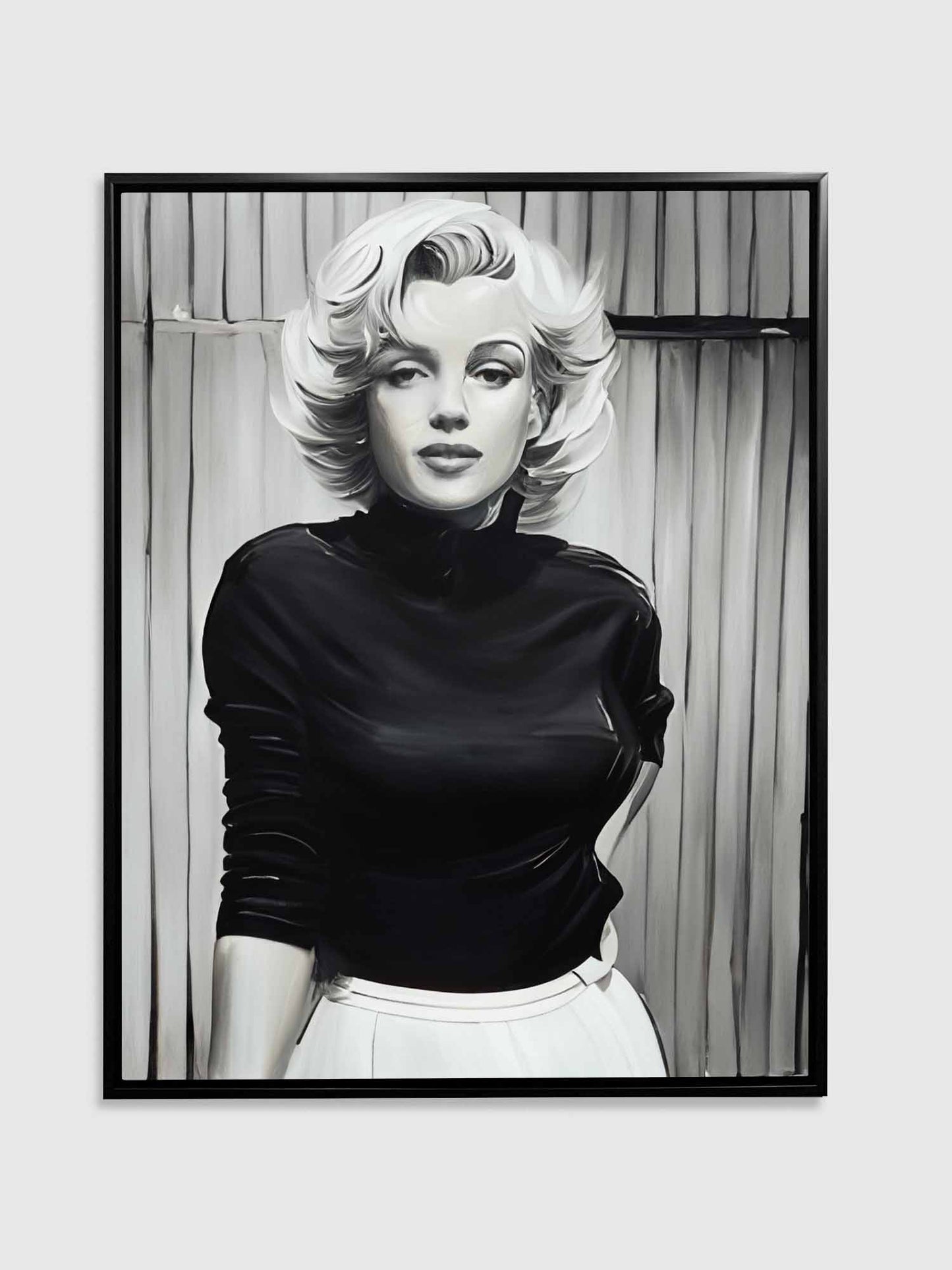Marilyn in Black and White - Wall decor - Canvas Fine Art -Diamond varnish