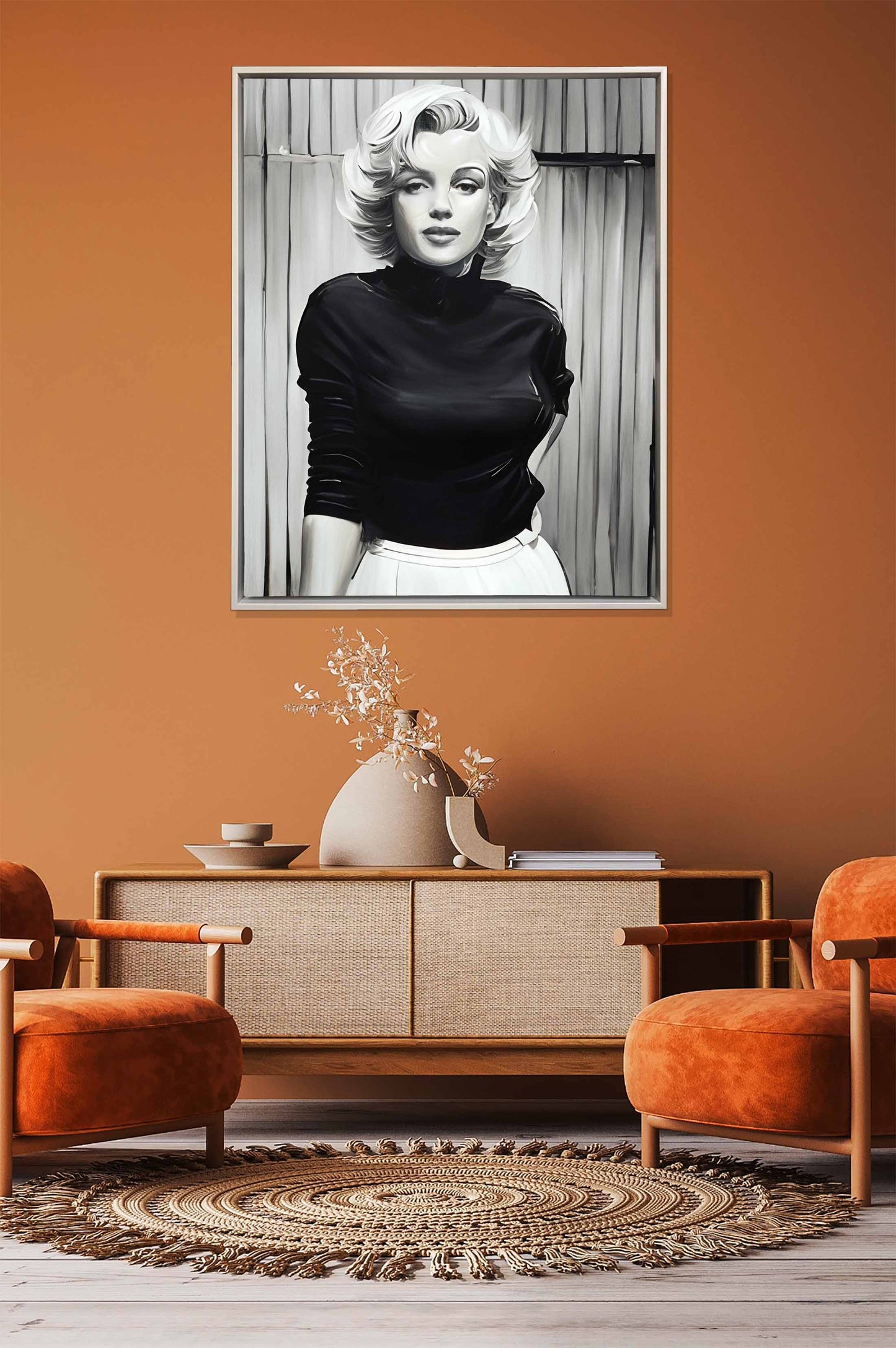 Marilyn in Black and White - Wall decor - Canvas Fine Art -Diamond varnish