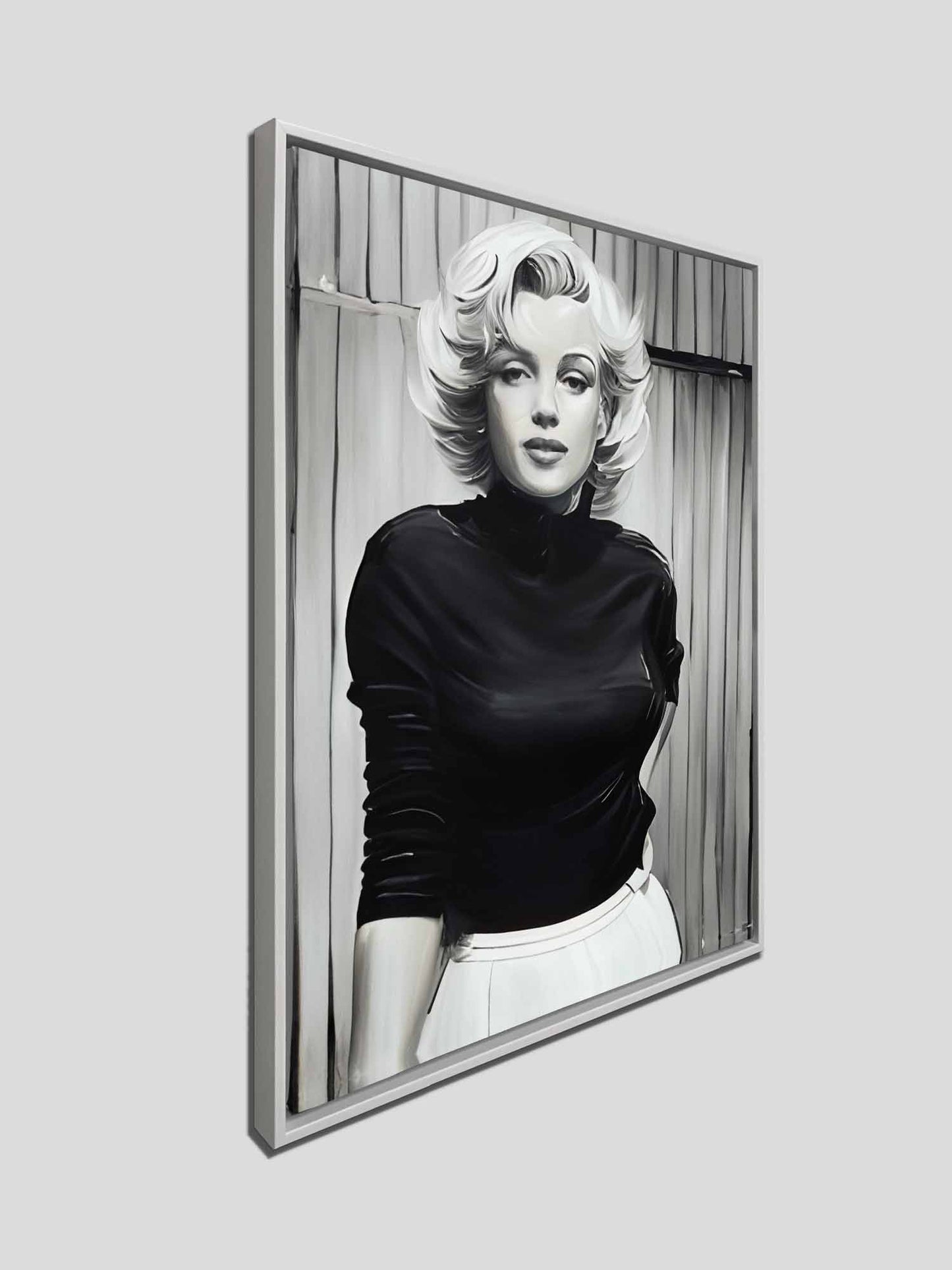 Marilyn in Black and White - Wall decor - Canvas Fine Art -Diamond varnish