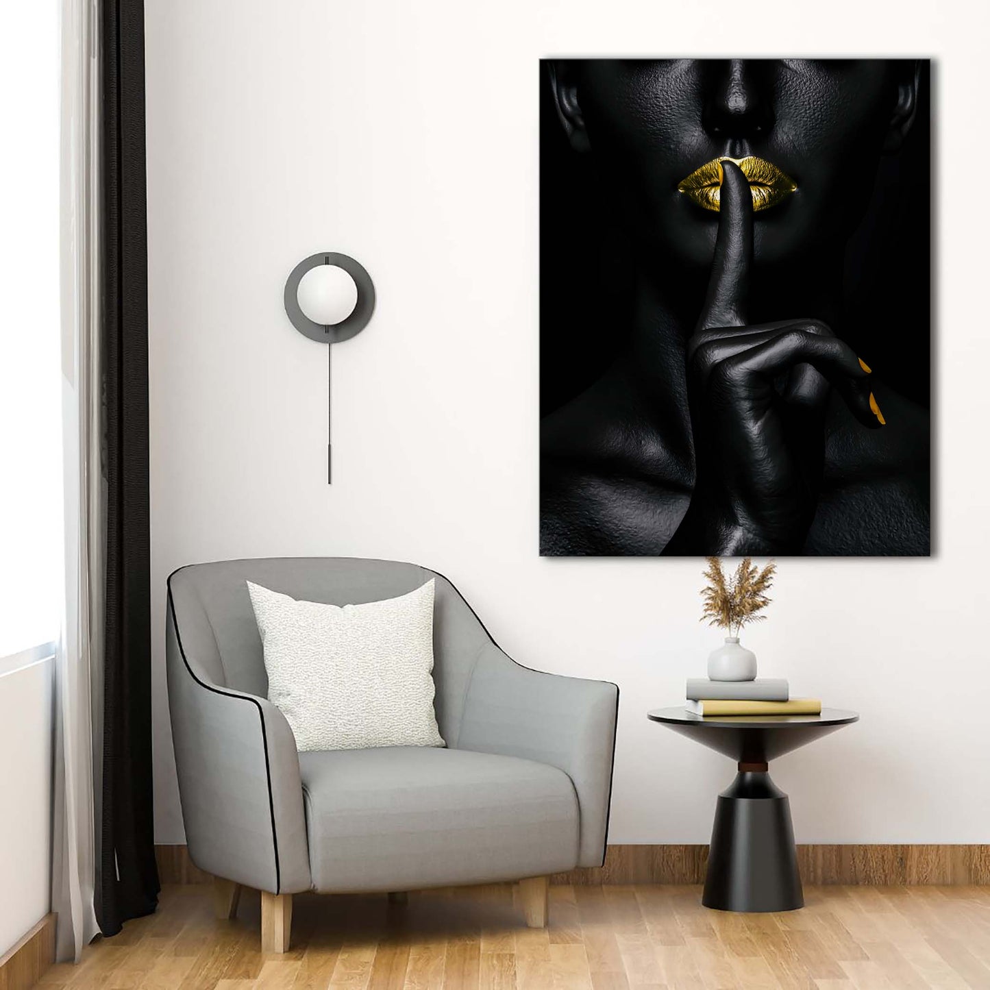 Noir Or-Abstract Gold and Black Wall art- Fine Art-Gold varnish