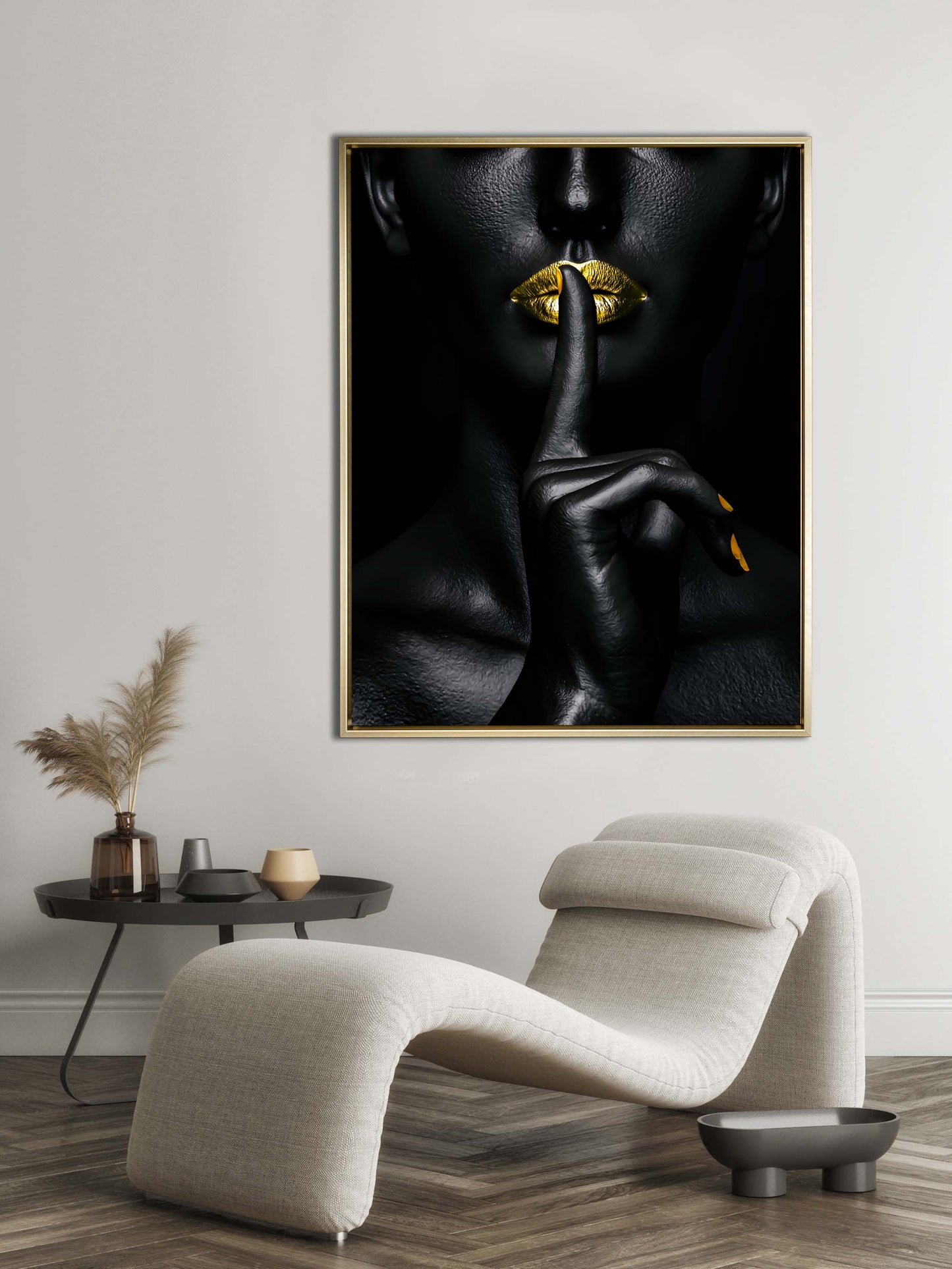 Noir Or-Abstract Gold and Black Wall art- Fine Art-Gold varnish