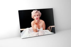 Marilyn in White Dress-Wall art decor-Fine Art-Hand applied diamond varnish #4836-165