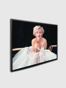 Marilyn in White Dress-Wall art decor-Fine Art-Hand applied diamond varnish #4836-165