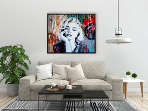 Pop Art Canvas of Marilyn - Wall art decor-Moden Art-Hand applied diamond varnish #4836-166