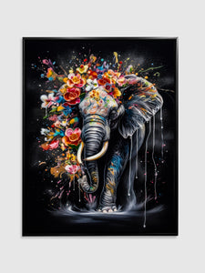 Wildlife Canvas Art -Colorful Elephants- WallDecor-RGB Vanish