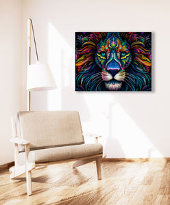 Wildlife Canvas Art - Colorful Lion's - Wall Decor-RGB Vanish