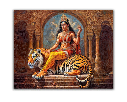 Parvati Canvas Wall Art-Indian Art-Spiritual Wall Art